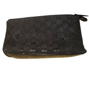 Gucci Textured Black velvet pouch.